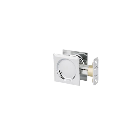 Kwikset Square Passage Pocket Door Lock Bright Chrome Finish 334SQT-26